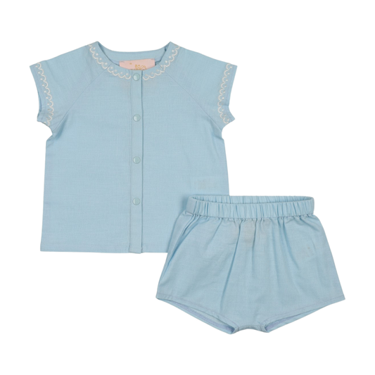 Baby Boys Ramie Set- Aquamarine
