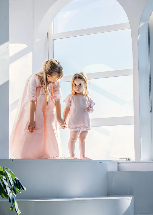 Jacquard Scallop Romper - Pink