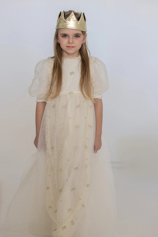 Lace Pinafore Gown - Ivory