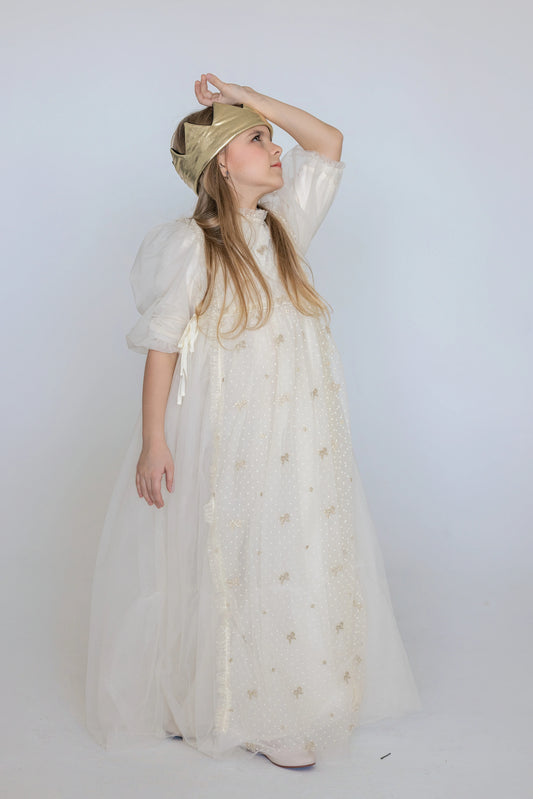 Lace Pinafore Gown - Ivory