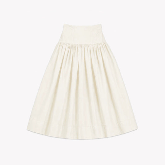 Teens Structured Taffeta Maxi Skirt - Cream