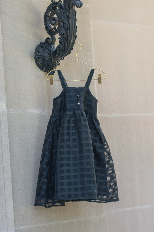 Organza Grid Jumper - Black