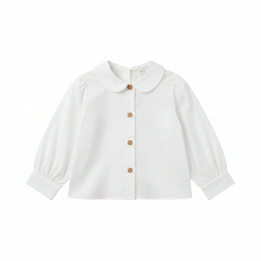Peter Pan Brushed Cotton Shirt - Boys - Beige