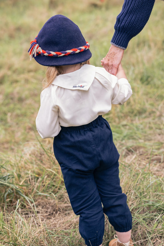 Baby Girls Halter Romper With Shirt - Navy