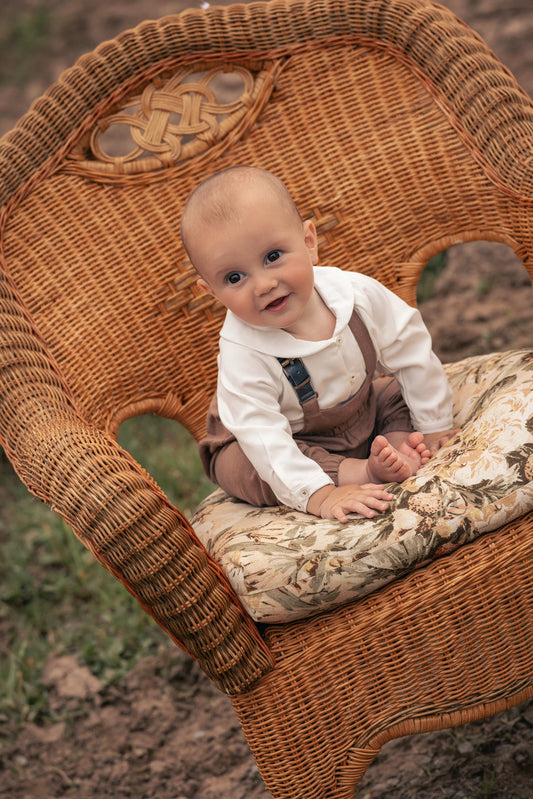 Baby Boys Halter Romper with Shirt - Beige