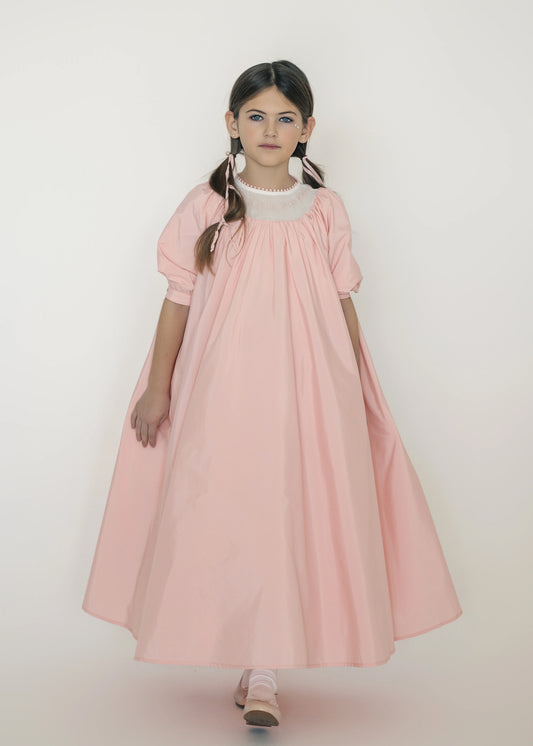 Pavo Girls Taffeta Gown - Salmon