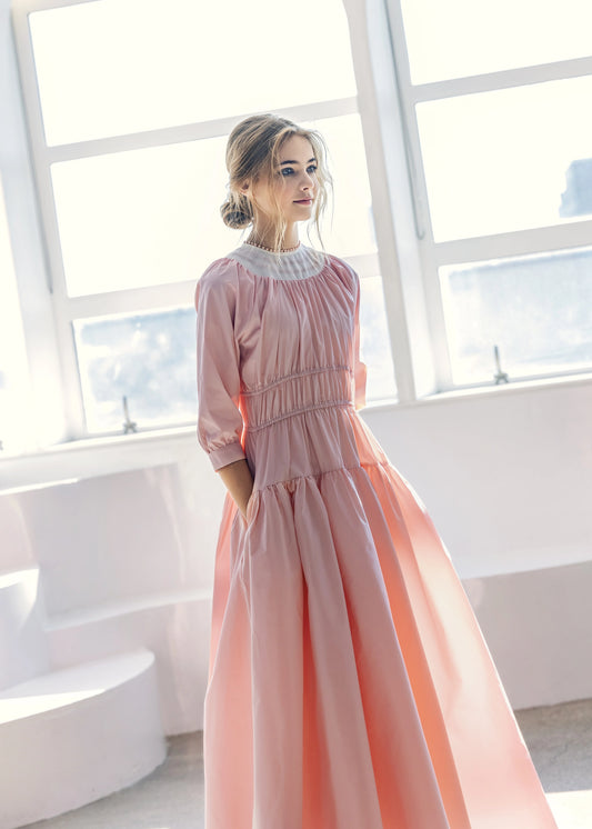 Pavo Teens Taffeta Gown - Salmon